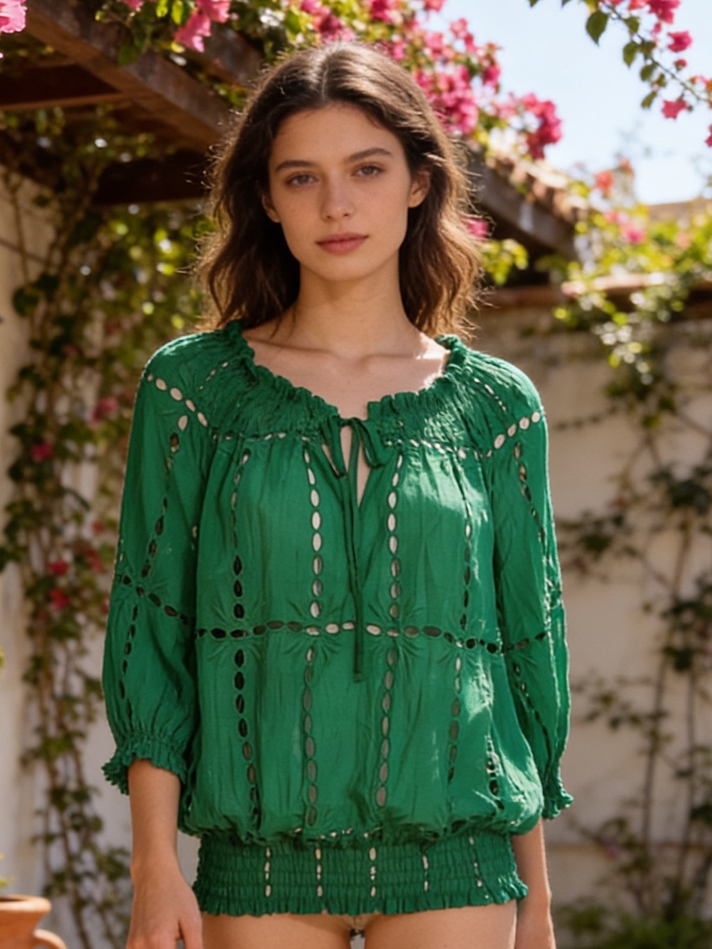 🤩 - BOGO- just bundle- I•N•C Green 3/4 Length sleeve Women's Casual/ Dressy Top